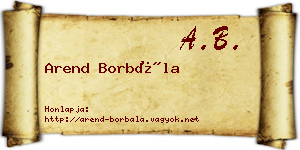 Arend Borbála névjegykártya